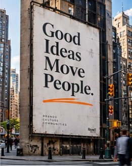 A large outdoor campaign on a city building